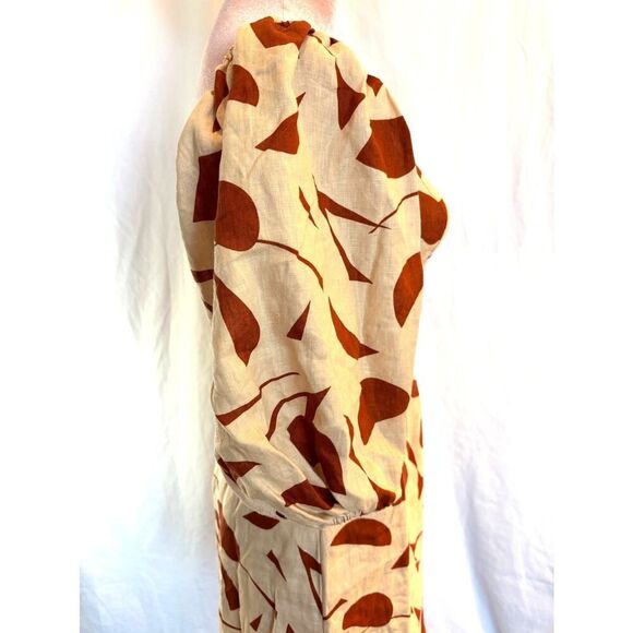 NWOT ASTR the Label Heather Dress Linen Rust Abstract Lined Open Waist XS - Picture 5 of 13